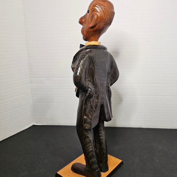 Rare Romer Mid-Century Hand Carved Wood Statue of Unnamed Man - Picture 5 of 9